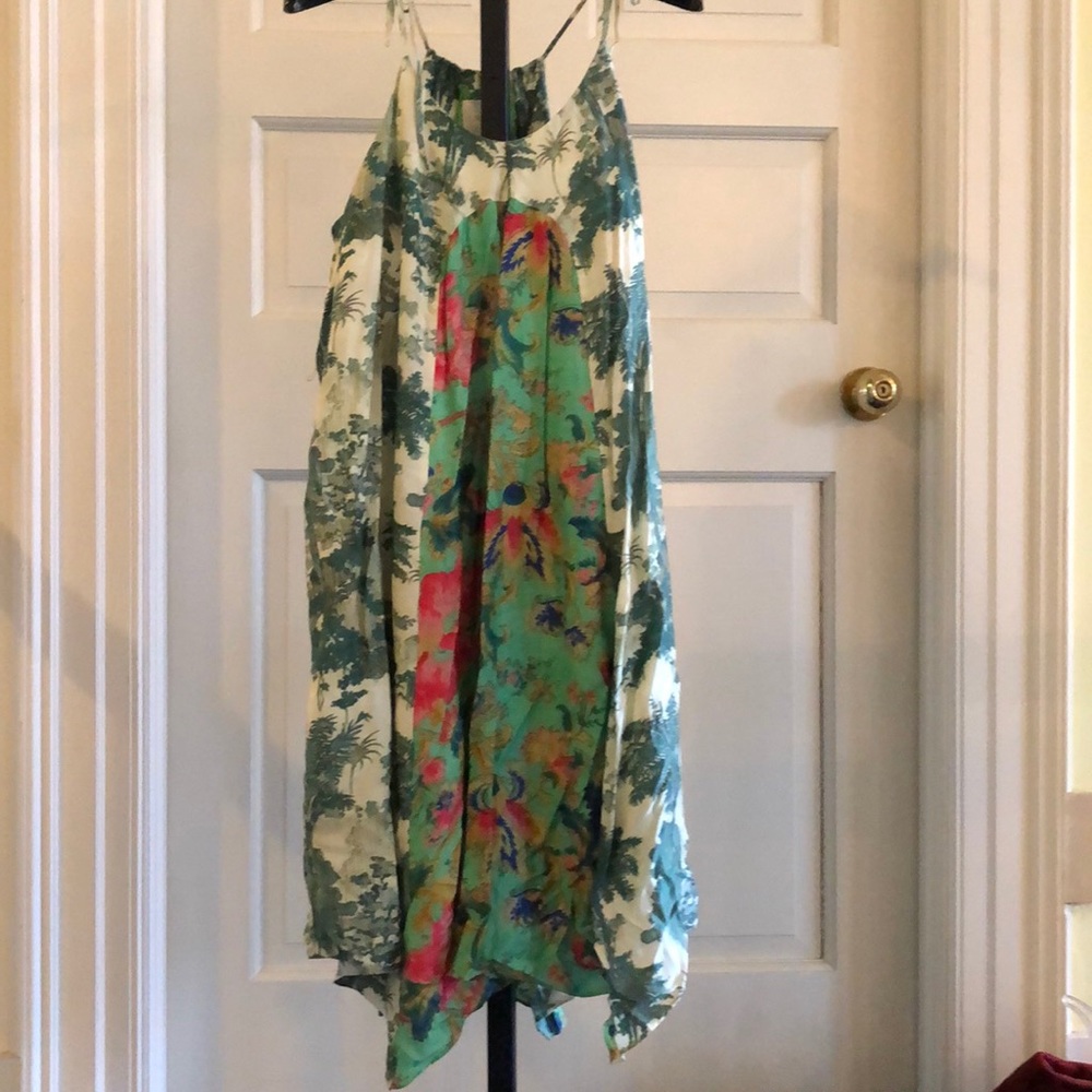 Silk floral sleeveless dress